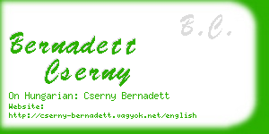 bernadett cserny business card